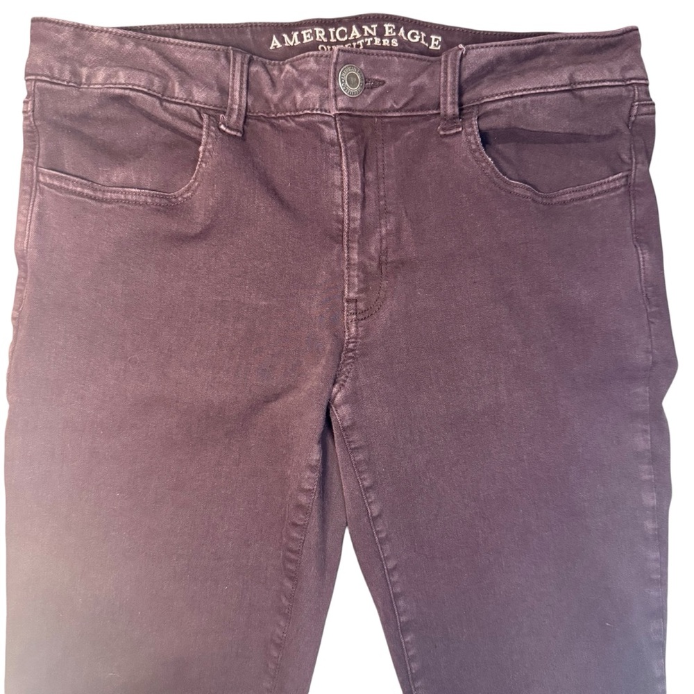 American Eagle Size 12 Women’s Purple Burgundy Skinny Jeggings Super Stretch